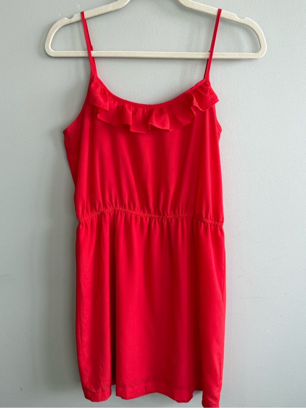 Bright Red/Orange summer mini Dress